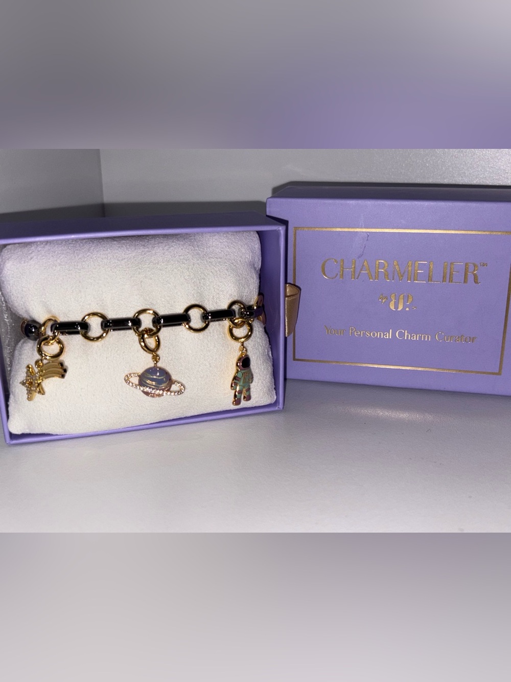 Bomb Party Charmelier Bracelet “Cosmic Drip” Br82114 gold & hematite